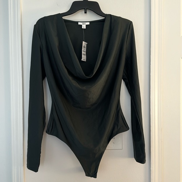 Green Cowl Neck Bodysuit - Picture 1 of 2